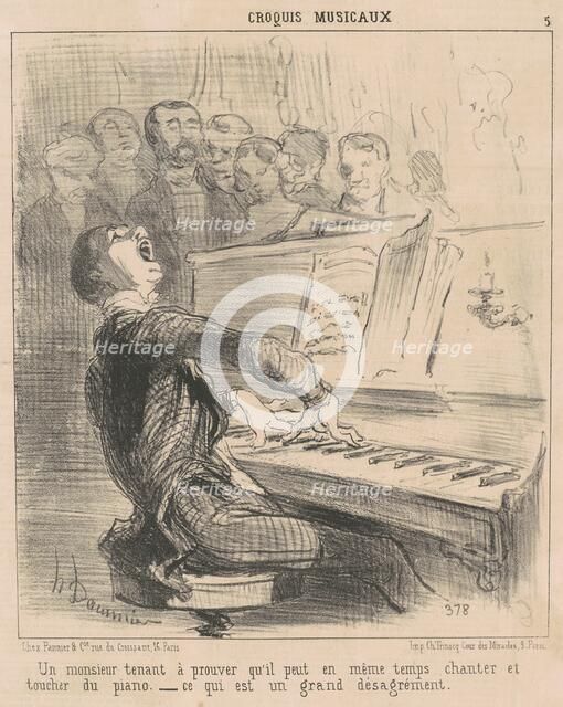 Un monsieur tenant a prouver qu'il peut ..., 19th century. Creator: Honore Daumier.