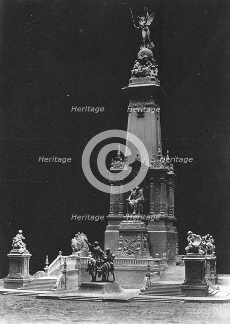 'Un monument a la gloire de l'auteur de "Don Quichotte"; Projet du sculpteur Coullaut..., c1916. Creator: Vidal.
