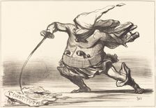 Un Matamore portant une... botte..., 1851. Creator: Honore Daumier