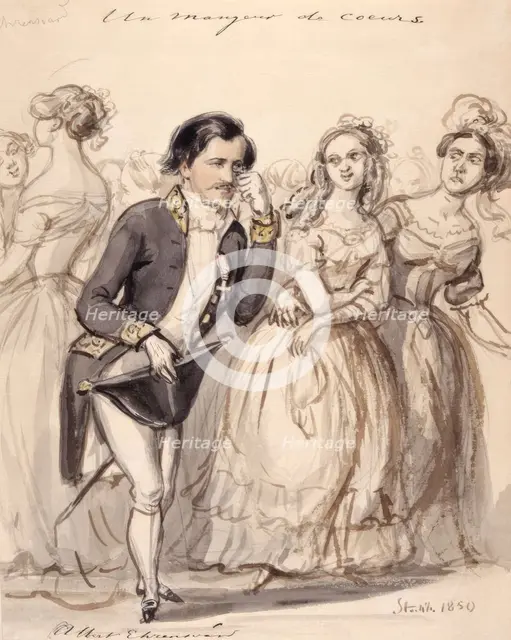 "Un mangeur de coeurs. Albert Ehrensvärd", 1850.  Creator: Fritz von Dardel.