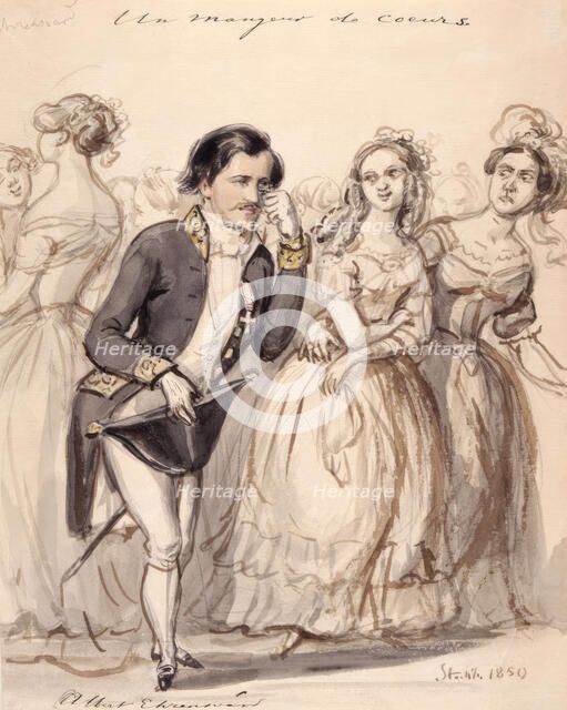 "Un mangeur de coeurs. Albert Ehrensvärd", 1850.  Creator: Fritz von Dardel.