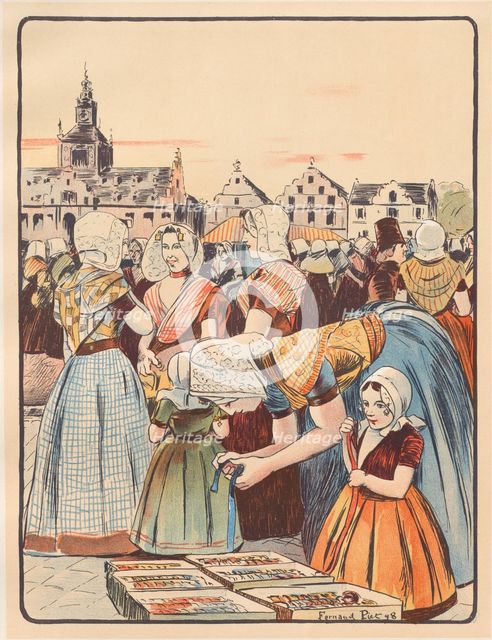 Un Marché en Zélande, 1898. Creator: Fernand Piet (French, 1869-1942); Imprimerie Champenois.