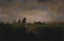 Un Marais dans Les Landes, (A Marsh in Les Landes), c1853. Creator: Theodore Rousseau