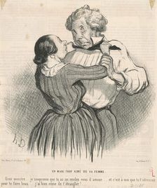 Un mari trop aimé de sa femme, 19th century. Creator: Honore Daumier