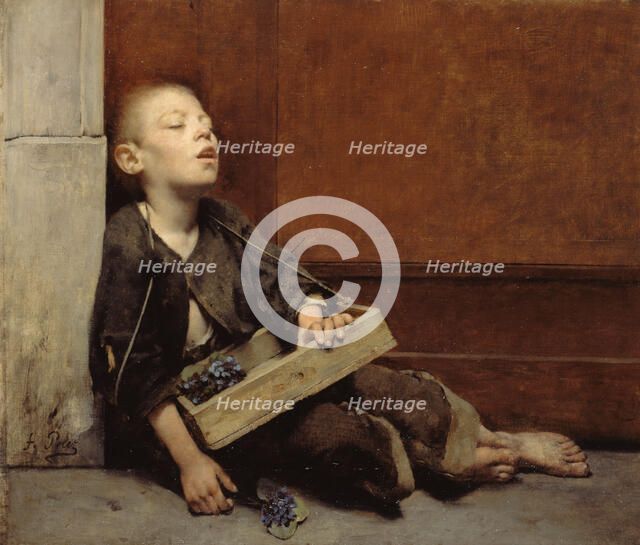 Un martyr. Le Marchand de violettes, 1885. Creator: Fernand Pelez.