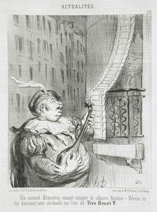 Un nouvel Almaviva.., 1851. Creator: Honore Daumier