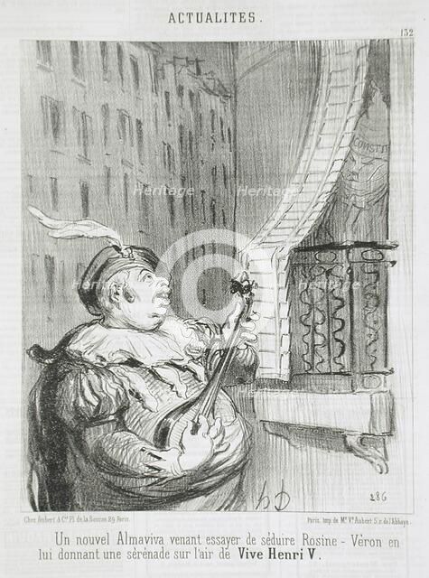 Un nouvel Almaviva.., 1851. Creator: Honore Daumier.