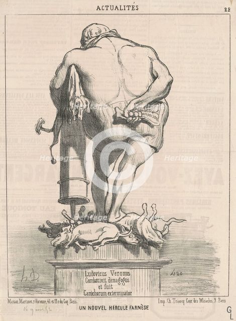 Un nouvel Hercule Farnèse, 19th century. Creator: Honore Daumier.