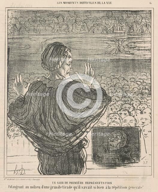 Un soir de première représentation, 19th century. Creator: Honore Daumier.
