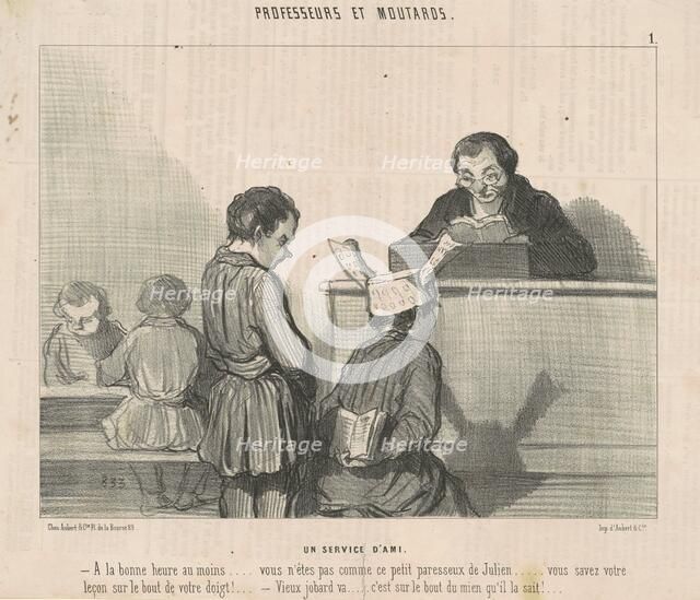 Un service d'ami, 19th century. Creator: Honore Daumier.