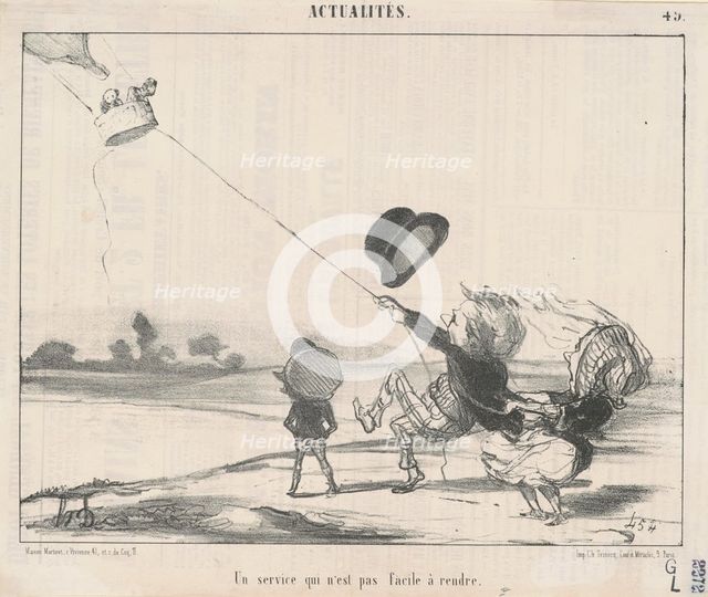 Un service ... pas facile a rendre, 19th century. Creator: Honore Daumier.
