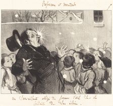 Un surveillant obligé de fermer l'oeil sur la conduite de ses élèves, 1845. Creator: Honore Daumier
