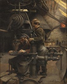 Un Patron (The lesson of the Apprentice) , 1888. Creator: Buland, Jean-Eugène (1852-1926)