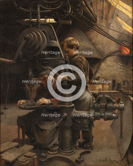 Un Patron (The lesson of the Apprentice) , 1888. Creator: Buland, Jean-Eugène (1852-1926).