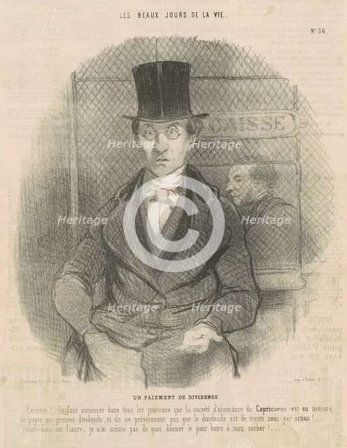 Un paiement de dividende, 19th century. Creator: Honore Daumier.