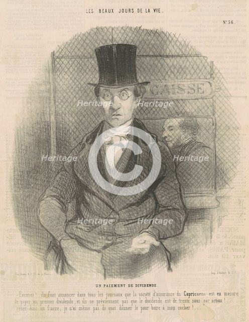 Un paiement de dividende, 19th century. Creator: Honore Daumier.