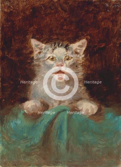 Un petit chat (A Kitten), 1882. Creator: Toulouse-Lautrec, Henri, de (1864-1901).