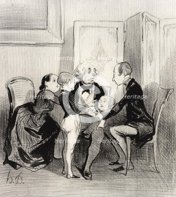 Un petit jeu de société, 1842. Creator: Honore Daumier.
