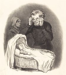 Un père heureux, 1846. Creator: Honore Daumier