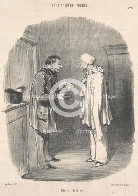 Un pierrot déplumé, 19th century. Creator: Honore Daumier.