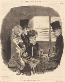 Un premier voyage en chemin de fer, 1846. Creator: Honore Daumier