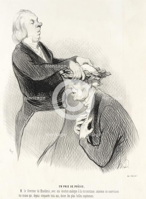Un Prix de Poësie, 1845. Creator: Honore Daumier.