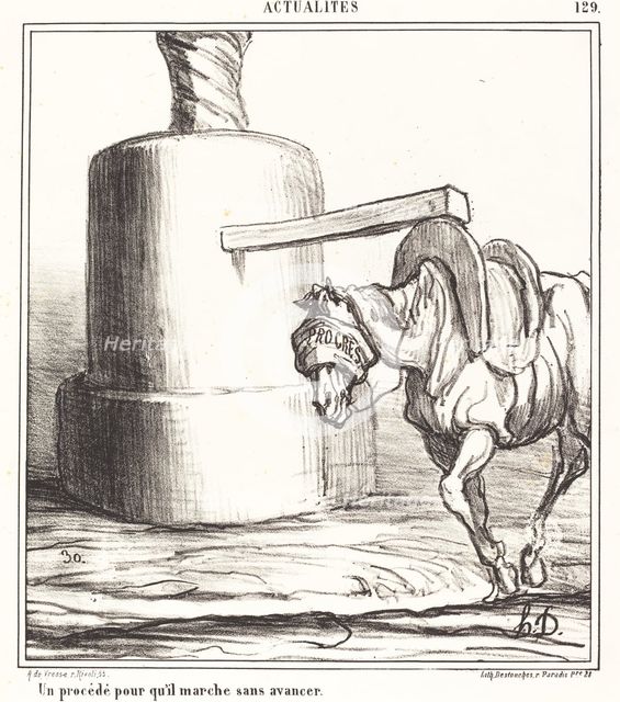 Un procédé pour qu'il marche sans avancer, 1868. Creator: Honore Daumier.