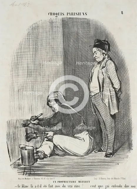 Un Propriétaire méfiant, 1853. Creator: Honore Daumier.
