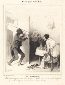 Un quiproquo - Vous vous trompez, vous vous trompez! Allez vous en au diable sacrebleu!, 1838. Creator: Honore Daumier