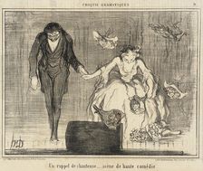 Un rappel de chanteuse..., 1857. Creator: Honore Daumier