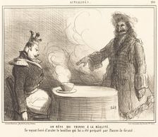 Un rêve qui tourne à la réalité, 1855. Creator: Honore Daumier