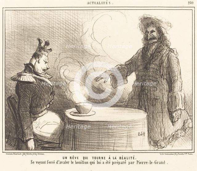 Un rêve qui tourne à la réalité, 1855. Creator: Honore Daumier.
