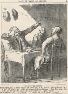 Un récit de chasse, 19th century. Creator: Honore Daumier