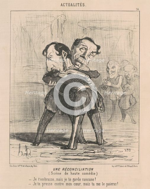 Un réconciliation, scène de haute comédie ..., 19th century. Creator: Honore Daumier.