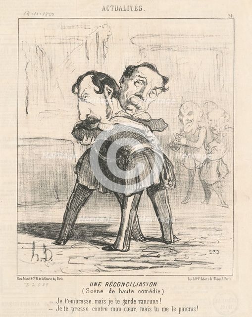 Un réconciliation, scène de haute comédie ..., 19th century. Creator: Honore Daumier.