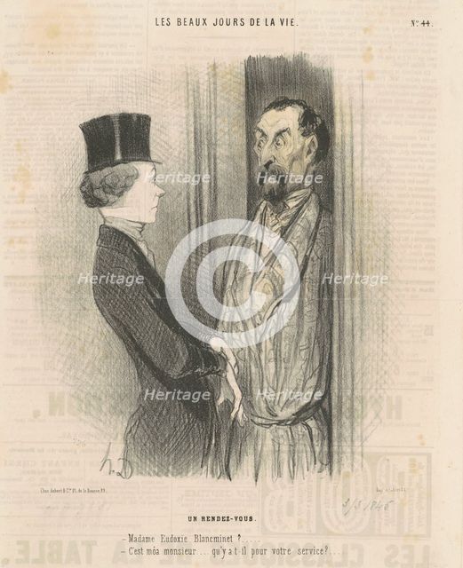 Un rendez-vous, 19th century. Creator: Honore Daumier.