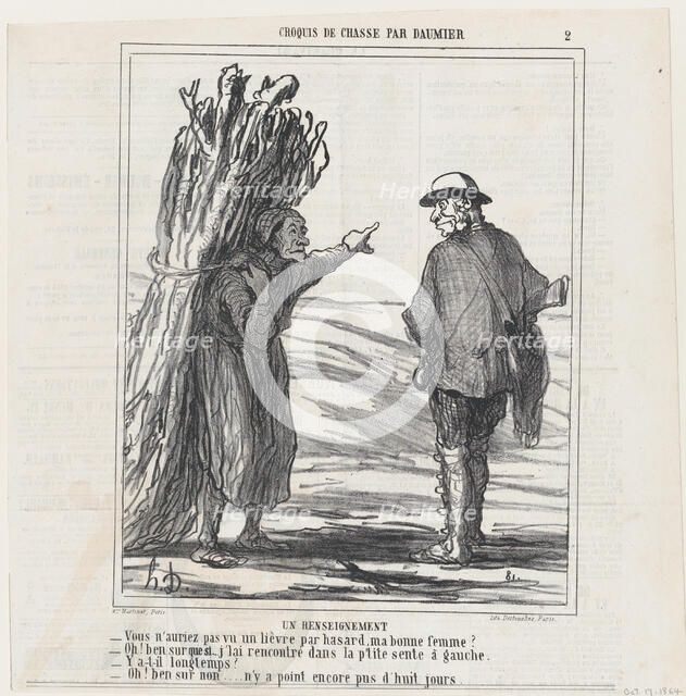 Un renseignement, 1864.  Creator: Honore Daumier.