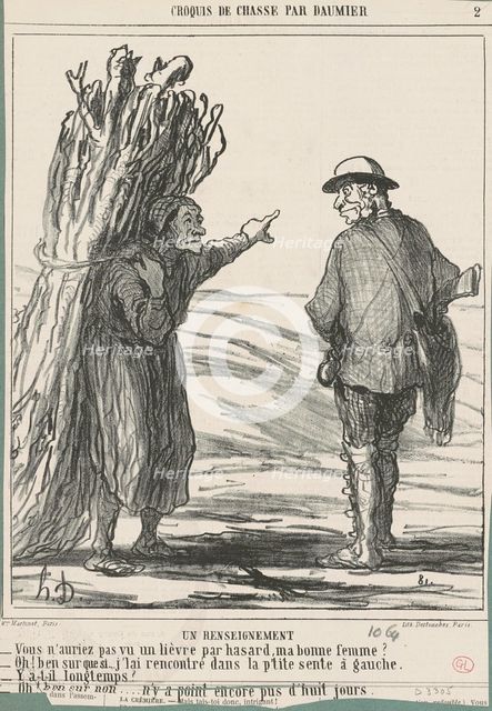 Un renseignement, 19th century. Creator: Honore Daumier.