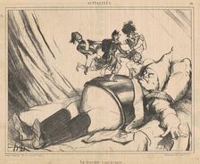 Un terrible cauchemar, 19th century. Creator: Honore Daumier