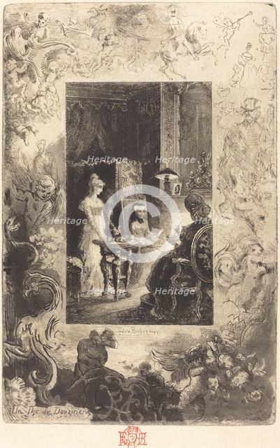 Un Thé de Douairières (The Dowagers' Tea Party), 1879/1880. Creator: Felix Hilaire Buhot.