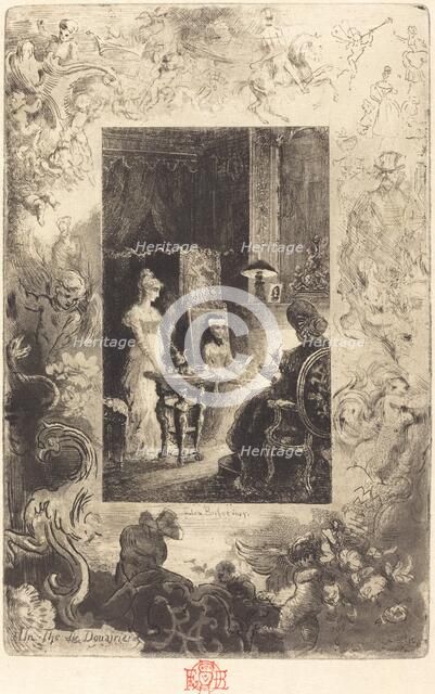 Un Thé de Douairières (The Dowagers' Tea Party), 1879/1880. Creator: Felix Hilaire Buhot.