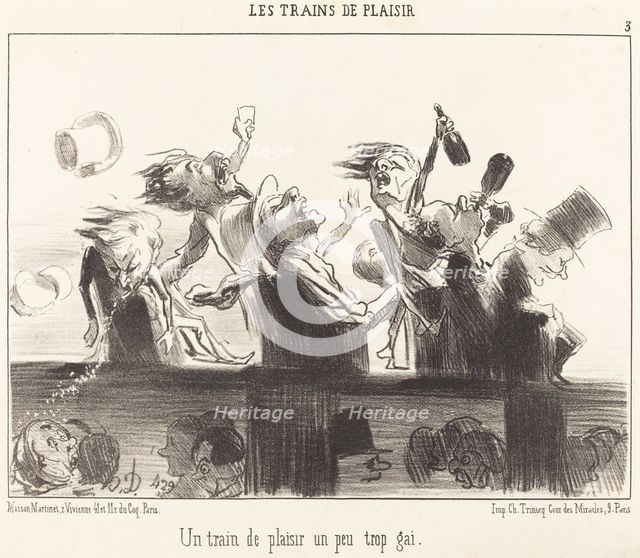 Un train de plaisir un peu trop gai, 1852. Creator: Honore Daumier.