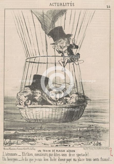 Un train de plaisir aérien, 19th century. Creator: Honore Daumier.