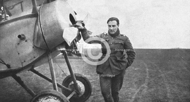 ''Un vainqueur; Jean Navarre, alors adjudant, devant son appareil', 1916. Creator: Unknown.