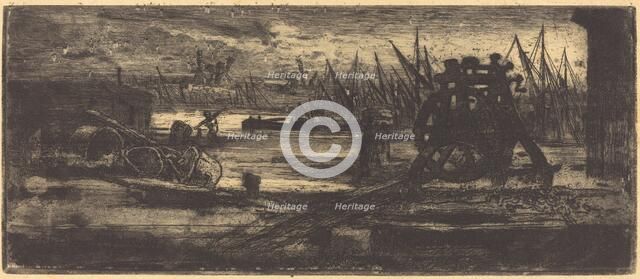 Un Vieux Chantier à Rochester (The Old Dock-yard at Rochester). Creator: Felix Hilaire Buhot.