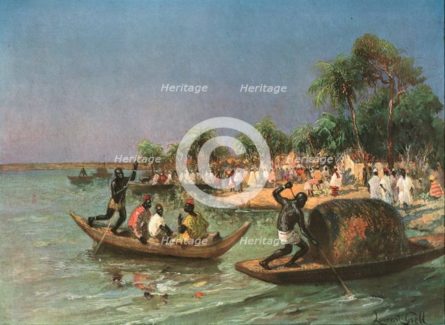 ''Un village noir sur le Niger (environs de Sansanding); L'Ouest Africain', 1914. Creator: L Marc.