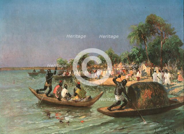 ''Un village noir sur le Niger (environs de Sansanding); L'Ouest Africain', 1914. Creator: L Marc.