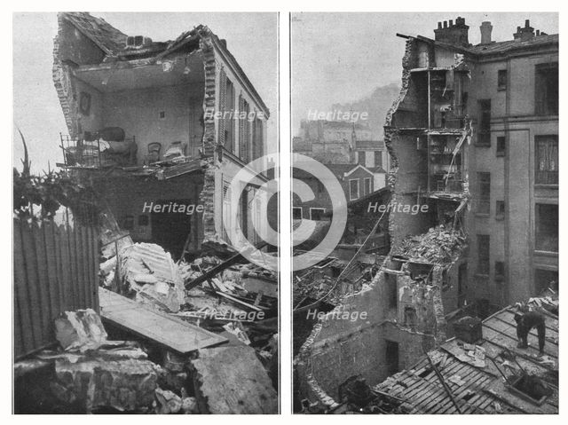 'Un Zeppelin sur Paris; les deux plus importants "exploits" de ceux que les Allemands..., 1916. Creator: Chusseau Photo.