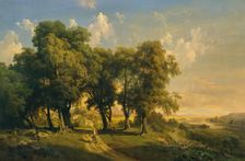 Unter den Linden (evening landscape), 1858. Creator: Anton Hansch