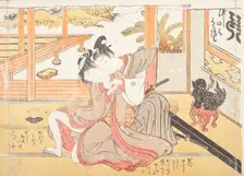 Untilted picture from a erotic album, Early 1770s. Creator: Isoda Koryusai
